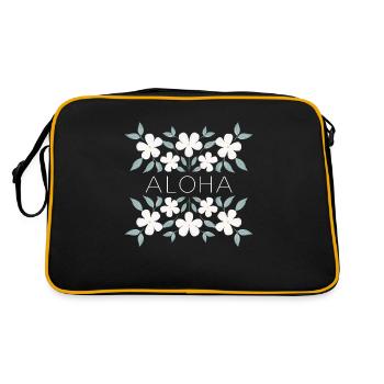 Aloha Art mural floral - Sac Retro - noir/or - Dos