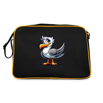 vogel comic - Retro Tasche - Schwarz/Gold - Hinten