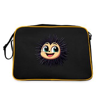 Seeigel - Retro Tasche - Schwarz/Gold - Hinten