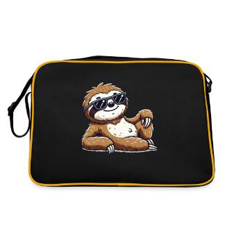 faultier sonnenbrille cool - Retro Tasche - Schwarz/Gold - Hinten
