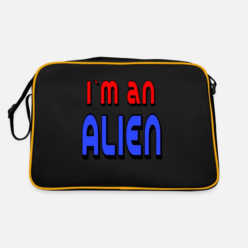 ALIEN 🛸 bold text in red and blue - Retro Bag - black/gold