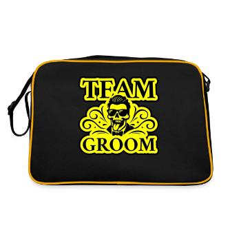 Team Groom Wedding - Retro Bag - black/gold - Back