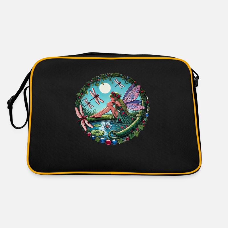 Libelle Fee - Retro Tasche - Schwarz/Gold