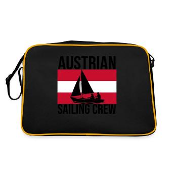 Austrian Sailing Crew Segelshirt - Retro Tasche - Schwarz/Gold - Hinten