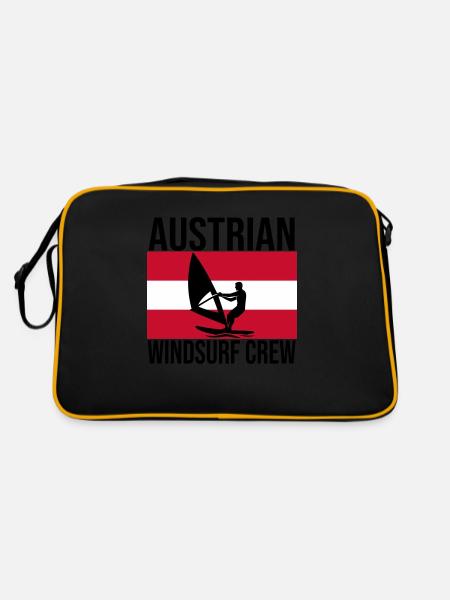 Chemise ras du cou autrichien Windsurf - Sac Retro - noir/or - Dos