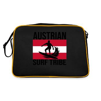 Austrian Surf Tribe Surfshirt - Retro Tasche - Schwarz/Gold - Hinten