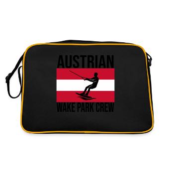 Austrian Wake Crew Wakeboard Shirt - Retro Tasche - Schwarz/Gold - Hinten