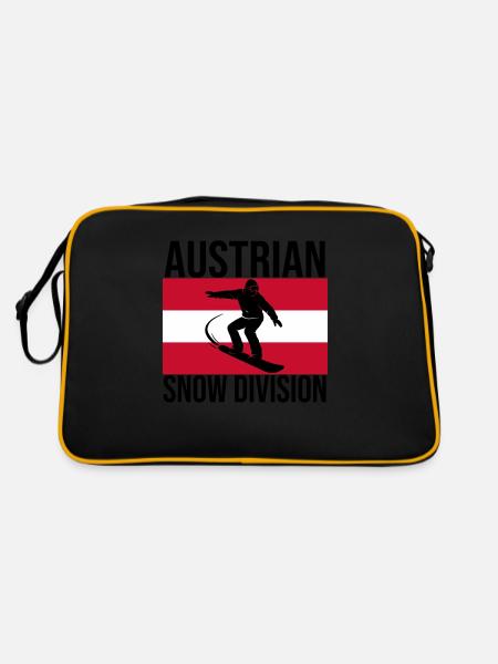 Austrian Snow Division Snowboard Tee - Retro Tasche - Schwarz/Gold - Hinten