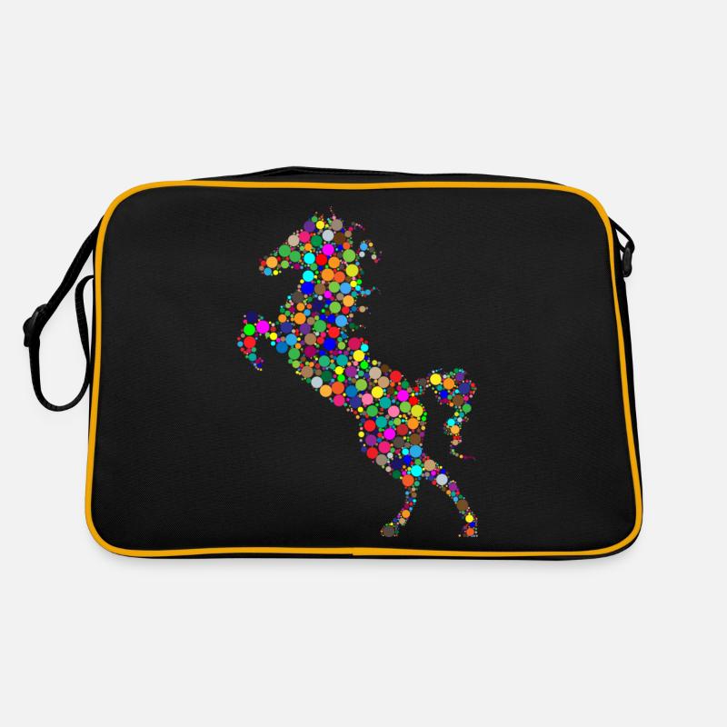 buntes springendes Pferd Retro Tasche