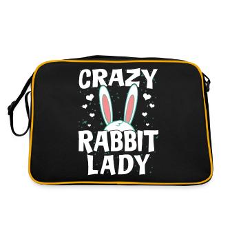 Crazy Rabbit Lady - Fan du propriétaire du lapin Rabbit - Sac Retro - noir/or - Dos