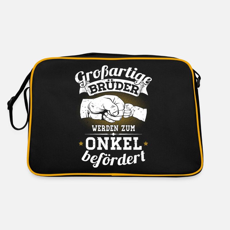 Großartige Brüder werden zum Onkel befördert - Retro Tasche - Schwarz/Gold