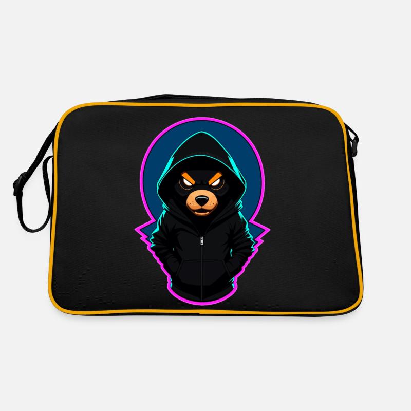 Ours en peluche maléfique avec sweat à capuche - Sac Retro - noir/or
