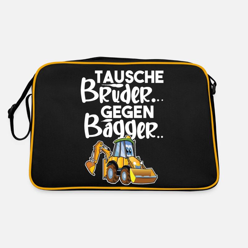 Tausche Bruder Gegen Bagger Retro Tasche