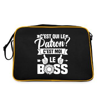 C'est qui le patron c'est moi le boss - Sac Retro - noir/or - Dos