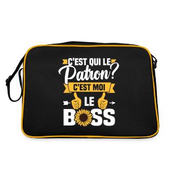 C'est qui le patron c'est moi le boss - Sac Retro - noir/or - Dos