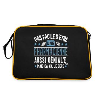 Pharmacienne Pharmacie Pharmacien Métier Humour - Sac Retro - noir/or - Dos