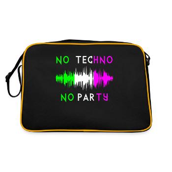 No techno no party music quote - Retro Bag - black/gold - Back