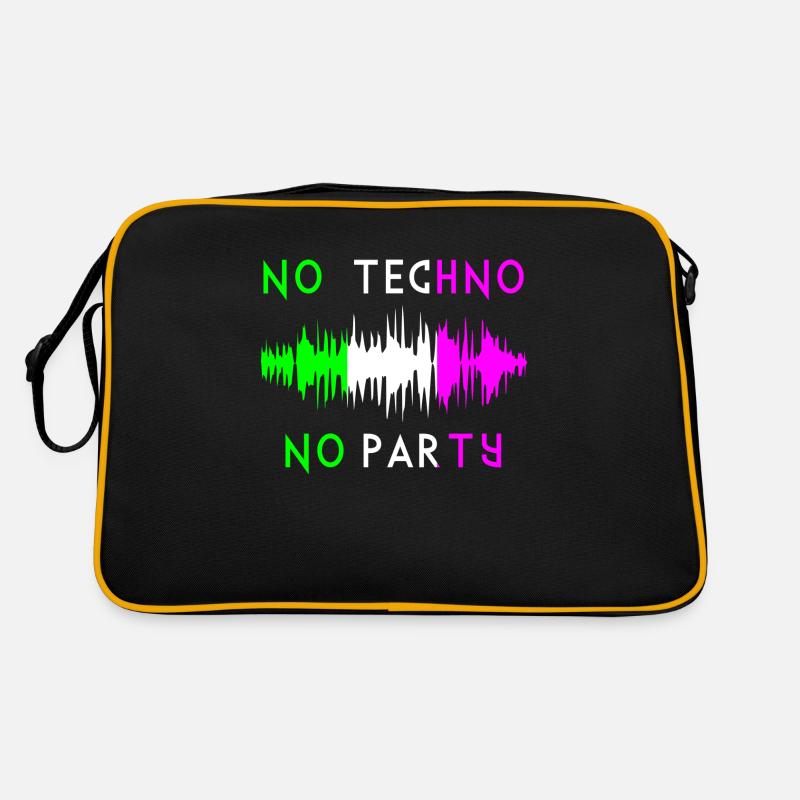No techno no party music quote Retro Bag