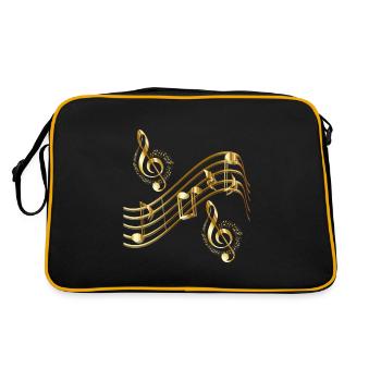 Music: sheet music, scale - Retro Bag - black/gold - Back