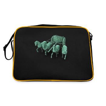 Streitwagen Statue 3D - Quadriga Chariot Statue - Retro Tasche - Schwarz/Gold - Hinten