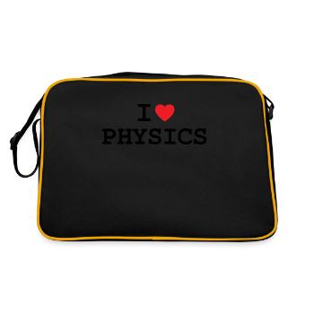 Ich liebe Physik - I love Physics - Retro Tasche - Schwarz/Gold - Hinten