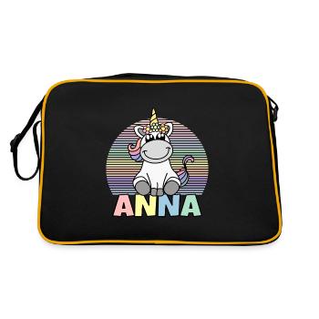 Anna Unicorn Name - Retro Bag - black/gold - Back
