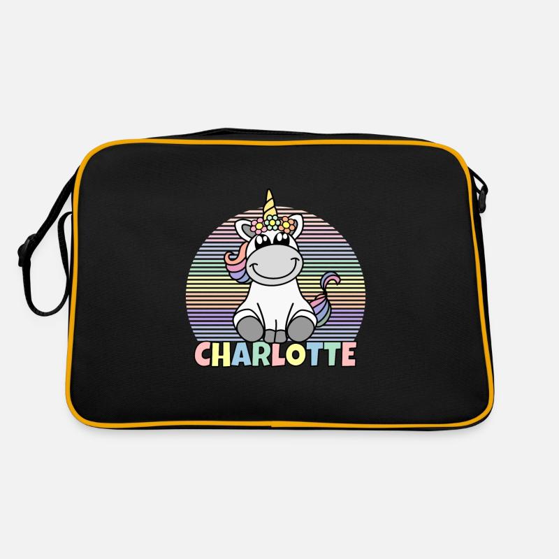Charlotte Einhorn Name Retro Tasche