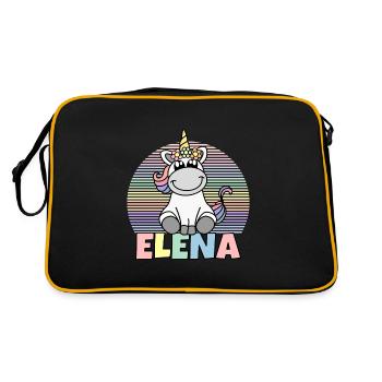 Nom de licorne Elena - Sac Retro - noir/or - Dos