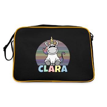 Nom de licorne Clara - Sac Retro - noir/or - Dos