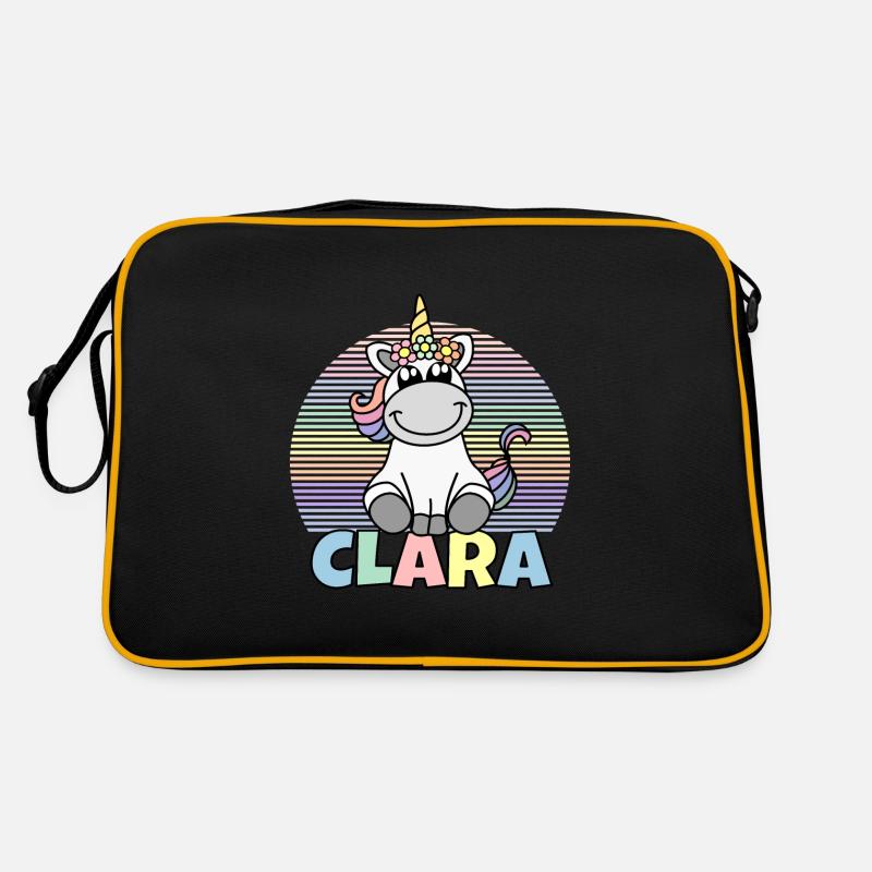 Clara Einhorn Name Retro Tasche