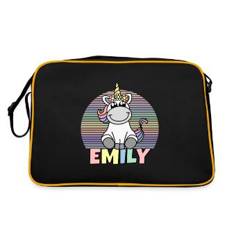 Nom de licorne Emily - Sac Retro - noir/or - Dos