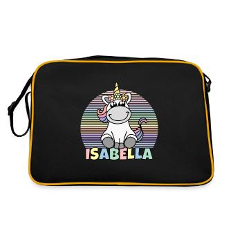 Isabella Unicorn Name - Retro Bag - black/gold - Back