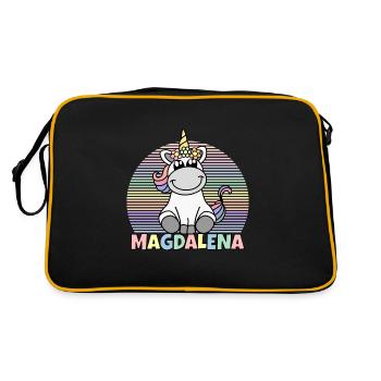 Nom de la licorne Magdalena - Sac Retro - noir/or - Dos