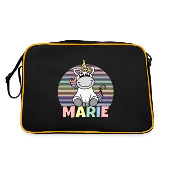 Nom de la licorne Marie - Sac Retro - noir/or - Dos