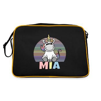 Mia Unicorn Name - Retro Bag - black/gold - Back
