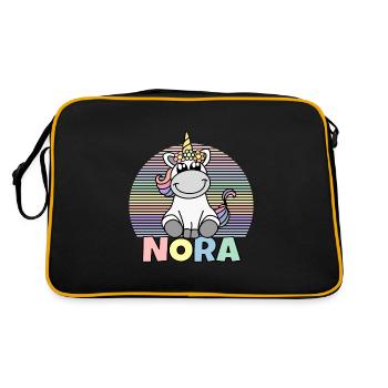 Nom de la licorne Nora - Sac Retro - noir/or - Dos
