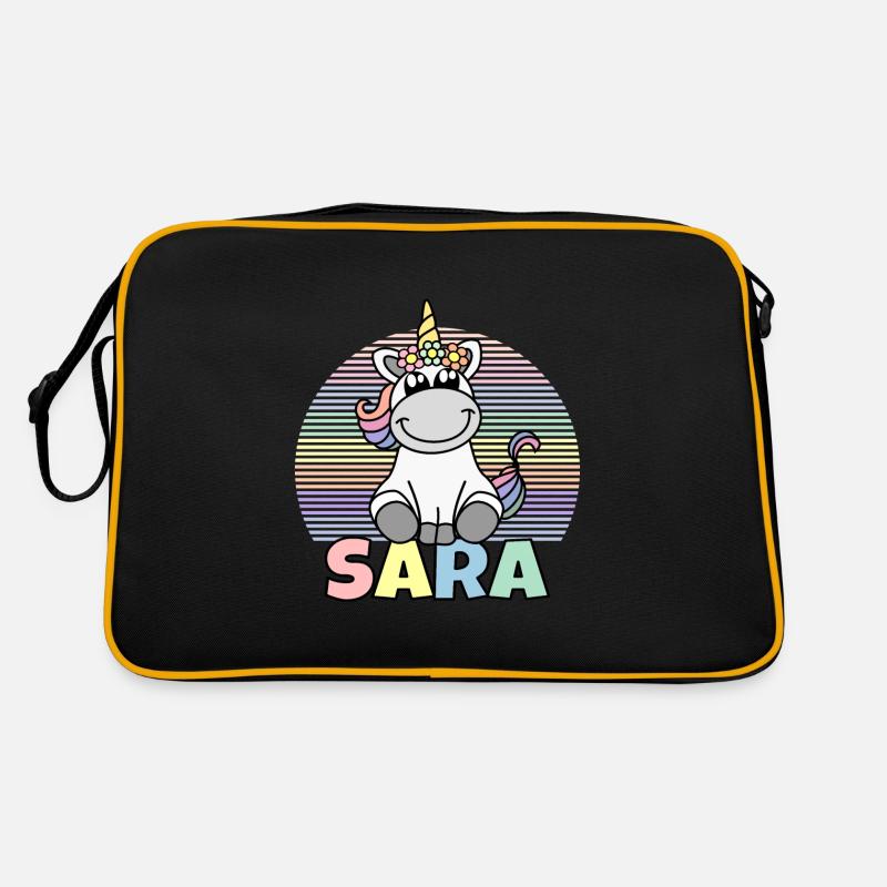 Sara Einhorn Name Retro Tasche