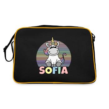 Sofia Unicorn Name - Retro Bag - black/gold - Back