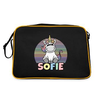 Sofie Unicorn Name - Retro Bag - black/gold - Back