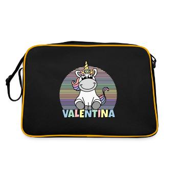 Nom de la licorne Valentina - Sac Retro - noir/or - Dos