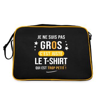 je ne suis pas gros c est le t shirt trop petit - Sac Retro - noir/or - Dos