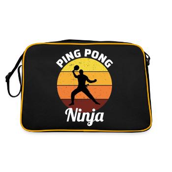 Ping Pong Table Tennis Ninja Warrior Vintage Retro - Retro Bag - black/gold - Back