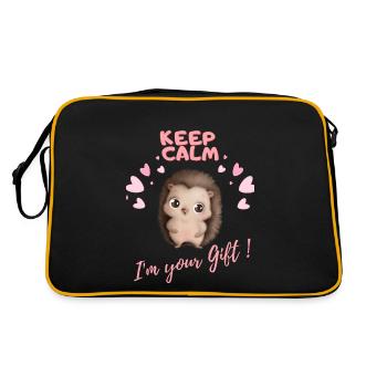 KEEP CALM IM YOUR GIFT - - Sac Retro - noir/or - Dos