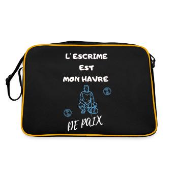 L'ESCRIME EST MON HAVRE DE PAIX - Sac Retro - noir/or - Dos