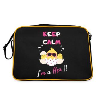 Keep calm I'm a hen - Sac Retro - noir/or - Dos