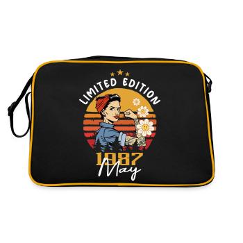 Legendär seit Mai 1987 - Mai 1987 Geburtstag 1987 - Retro Tasche - Schwarz/Gold - Hinten