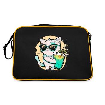 The coolest cat on the beach - Retro Bag - black/gold - Back