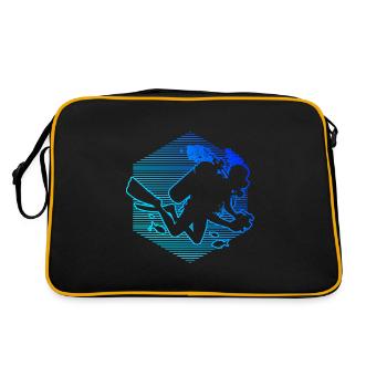 Scuba Taucher Diver Scuba Tauchen Scuba Diver - Retro Tasche - Schwarz/Gold - Hinten