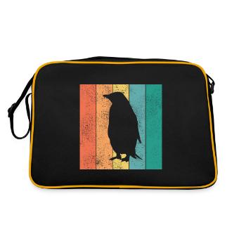 Penguin Penguins Animal Ice South Pole Retro Gift - Retro Bag - black/gold - Back