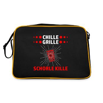 Schorle Pfälzer Dubbeglas Geschenk - Retro Tasche - Schwarz/Gold - Hinten